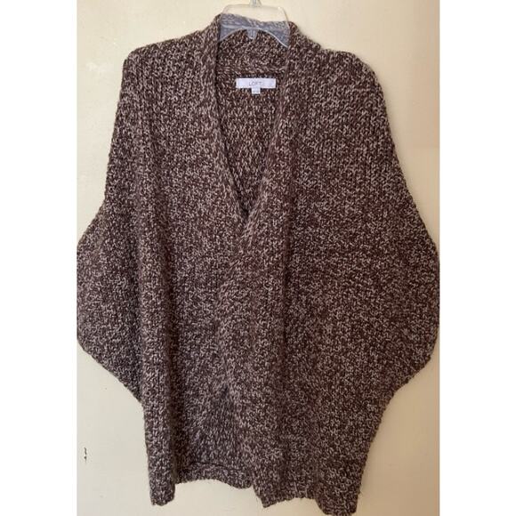 Brown Loft short sleeve oversized cardigan size XS/Small - Picture 1 of 3